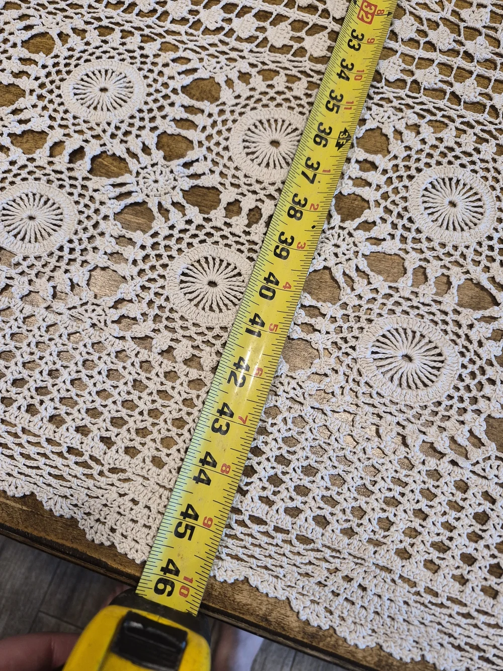 Handmade Crochet Beige Lace Dining Cover